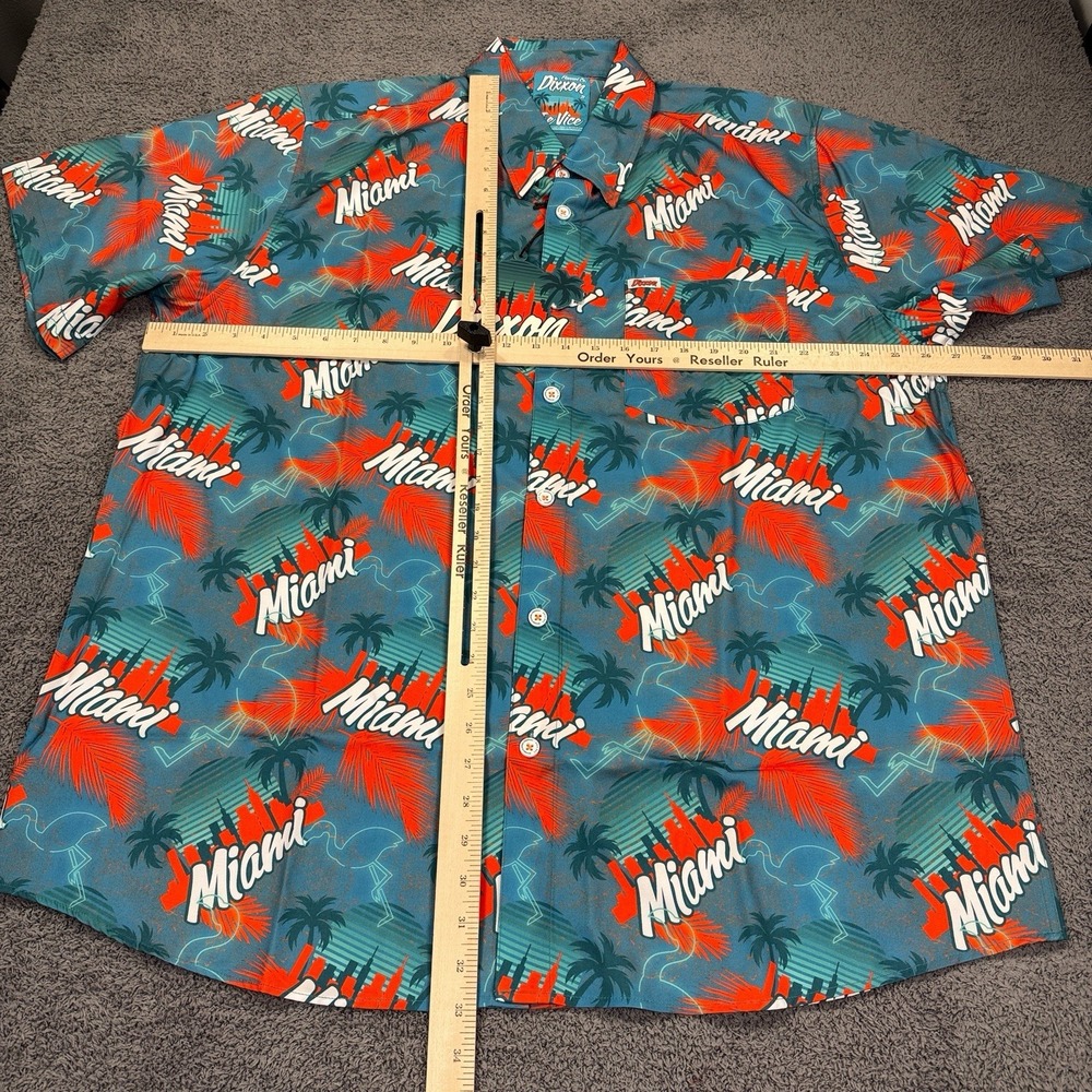 Dixxon Flannel Co The Vice Shirt Men 2X Blue Miami Hawaiian Camp Palm Tree Party - Picture 4 of 10